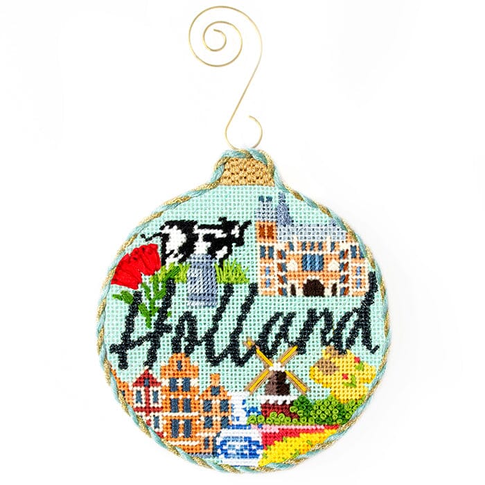 Travel Round   Holland with Stitch Guide Painted Canvas Kirk & Bradley 
