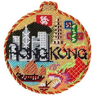 Travel Round   Hong Kong with Stitch Guide Painted Canvas Needlepoint.Com 
