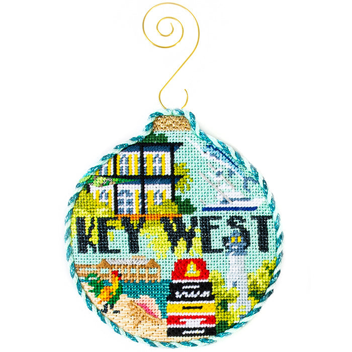Travel Round   Key West with Stitch Guide Painted Canvas Kirk & Bradley 
