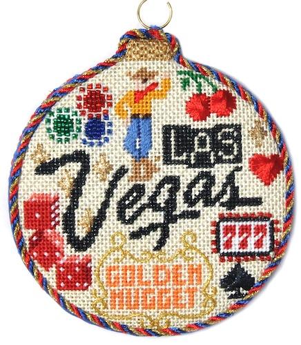 Travel Round - Las Vegas with Stitch Guide Painted Canvas Needlepoint.Com 