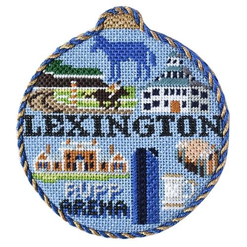 Travel Round - Lexington with Stitch Guide Painted Canvas Needlepoint.Com 