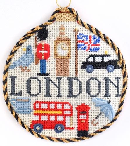 Travel Round - London with Stitch Guide Painted Canvas Needlepoint.Com 
