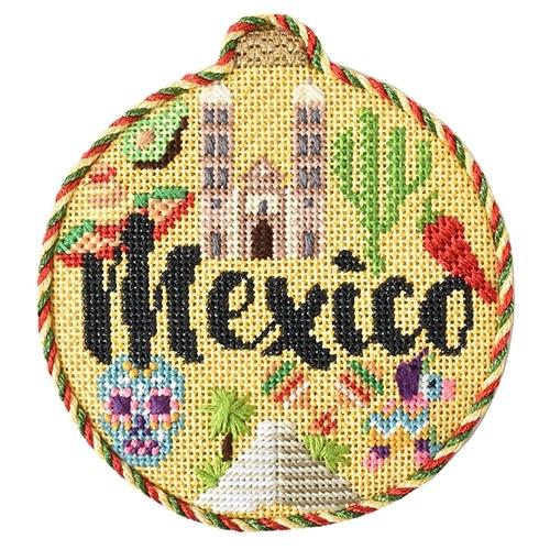 Travel Round - Mexico with Stitch Guide Painted Canvas Needlepoint.Com 