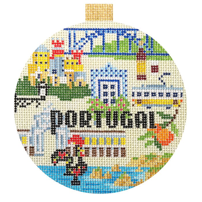 Travel Round   Portugal with Stitch Guide Painted Canvas Kirk & Bradley 
