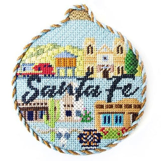 Travel Round   Santa Fe with Stitch Guide Painted Canvas Kirk & Bradley 
