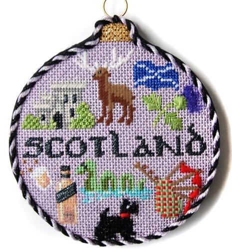 Travel Round - Scotland with Stitch Guide Painted Canvas Needlepoint.Com 