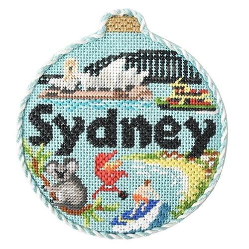 Travel Round - Sydney with Stitch Guide Painted Canvas Needlepoint.Com 