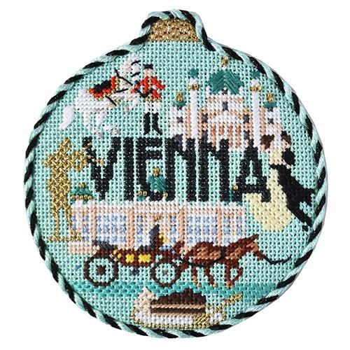Travel Round - Vienna with Stitch Guide Painted Canvas Needlepoint.Com 
