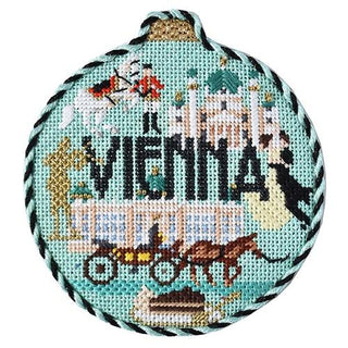 Travel Round   Vienna with Stitch Guide Painted Canvas Needlepoint.Com 
