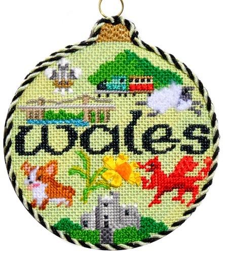 Travel Round - Wales with Stitch Guide Painted Canvas Needlepoint.Com 