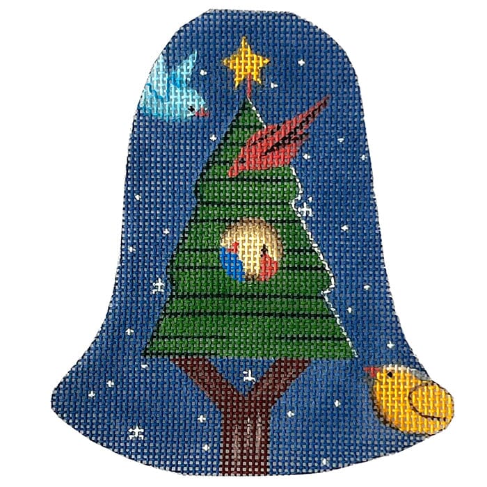 Tree Birdhouse Bell Shape 2 Painted Canvas CBK Needlepoint Collections  - 1