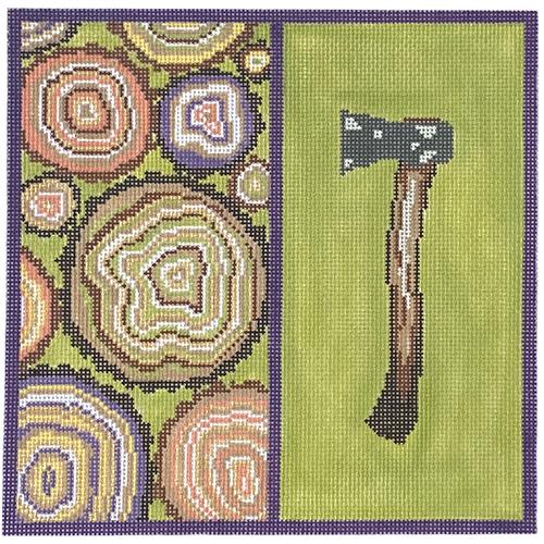 Tree Rings Painted Canvas Alice & Blue  - 1