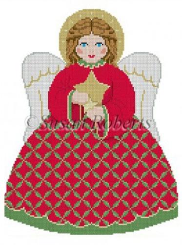 Tree Topper Star Angel Painted Canvas Susan Roberts Needlepoint Designs, Inc. 