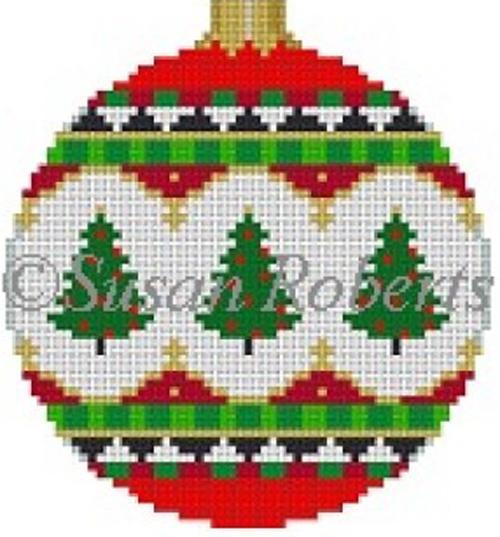 Trees Ornament Painted Canvas Susan Roberts Needlepoint Designs Inc. 