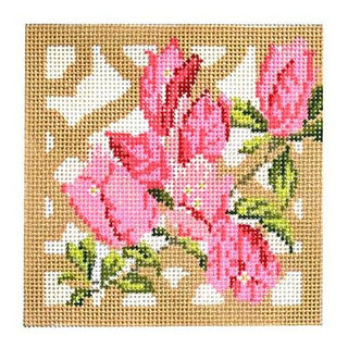 Trellis Coaster   Bougainvillea Painted Canvas Kirk & Bradley 
