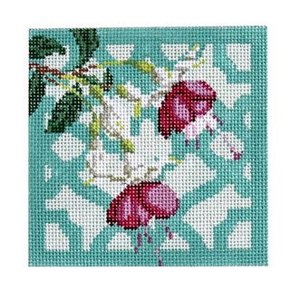 Trellis Coaster   Fuchsia Painted Canvas Kirk & Bradley 
