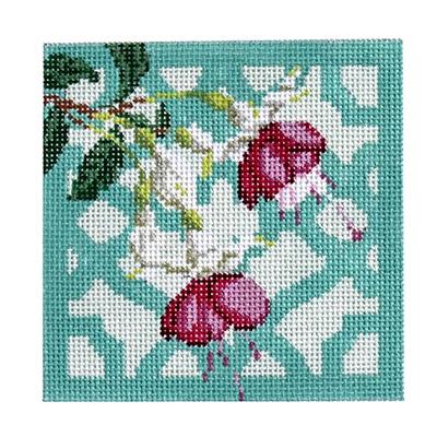 Trellis Coaster   Fuchsia Painted Canvas Kirk & Bradley 
