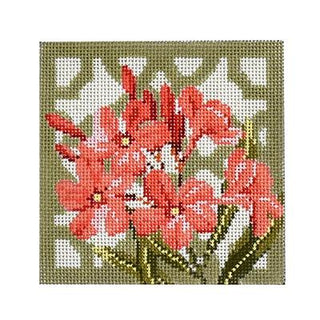 Trellis Coaster   Oleander Painted Canvas Kirk & Bradley 
