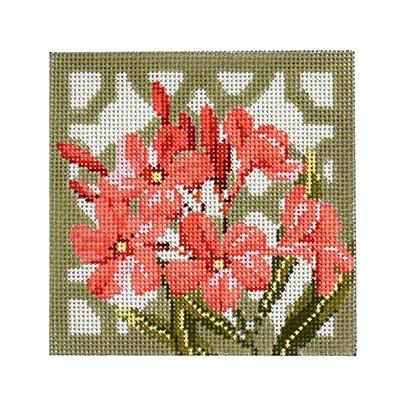 Trellis Coaster   Oleander Painted Canvas Kirk & Bradley 
