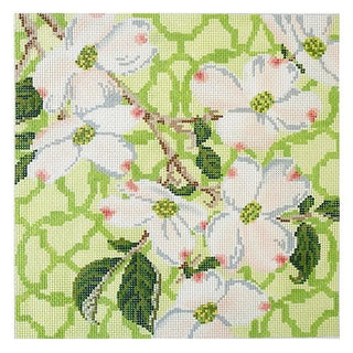 Trellis Square   Dogwood Painted Canvas Kirk & Bradley 
