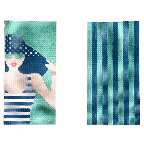 Tres Chic Double Eyeglass Case Painted Canvas Voila!  - 1