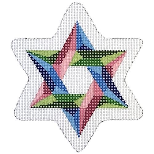 Tri-Colored Star of David Painted Canvas Pepperberry Designs 