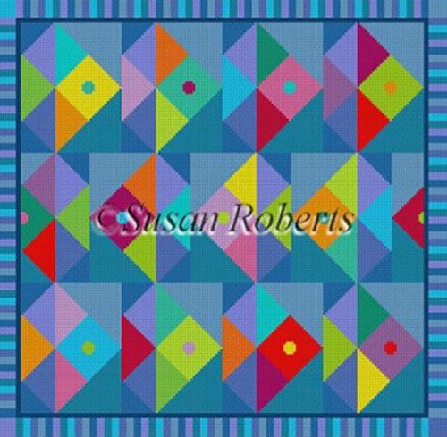 Triangle Fish Painted Canvas Susan Roberts Needlepoint Designs, Inc. 