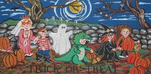 Trick or Treat Painted Canvas Cooper Oaks Design 