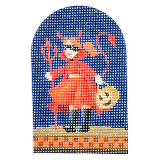 Trick or Treater   Devil Painted Canvas Kirk & Bradley 
