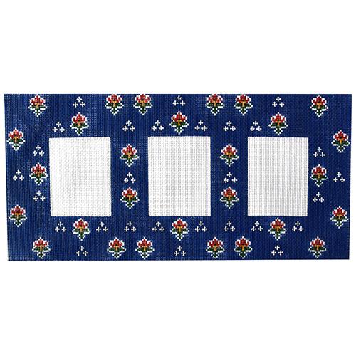 Triple Frame (Blue) Painted Canvas Cooper Oaks Design  - 1