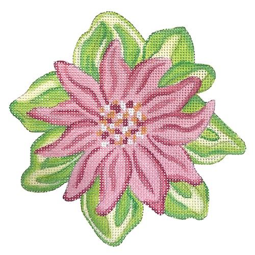 Tropical Mini - Pink Tropical Flower Painted Canvas Kate Dickerson Needlepoint Collections 