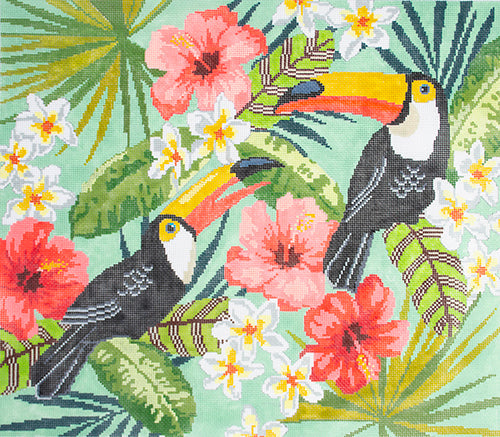 Tropical Toucans Painted Canvas Kirk & Bradley 