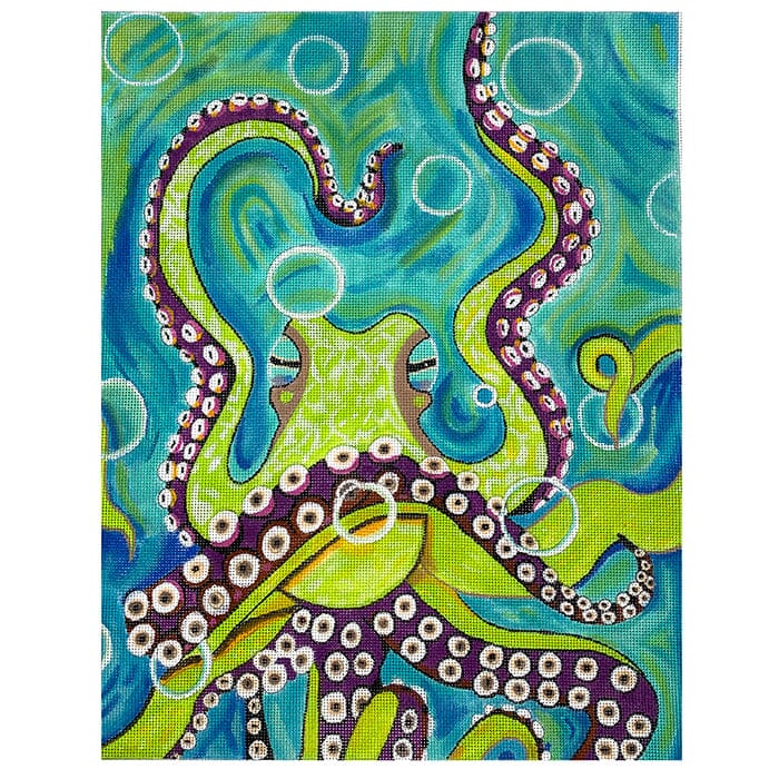 Trouble Painted Canvas Purple Palm Designs  - 1