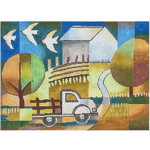 Truckin' Uphill Painted Canvas The Meredith Collection 
