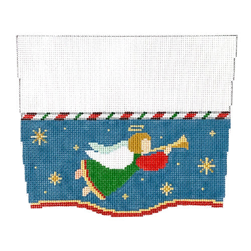 Trumpet Angel Stocking Topper Painted Canvas Susan Roberts Needlepoint Designs Inc. 