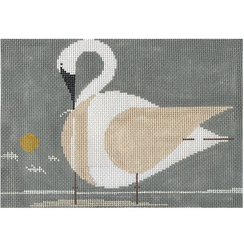 Trumpeter Swan Painted Canvas Charley Harper 