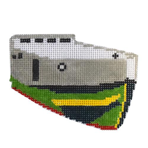 Tug Boat Painted Canvas The Plum Stitchery  - 1