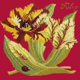 Tulip Needlepoint Kit Kits Elizabeth Bradley Design Bright Red 
