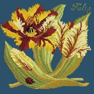 Tulip Needlepoint Kit Kits Elizabeth Bradley Design Dark Blue 
