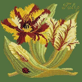 Tulip Needlepoint Kit Kits Elizabeth Bradley Design Dark Green 
