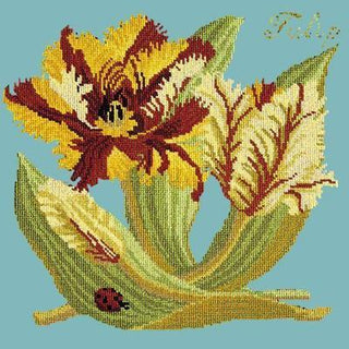 Tulip Needlepoint Kit Kits Elizabeth Bradley Design Duck Egg Blue 
