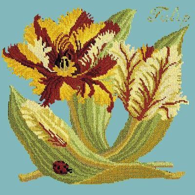 Tulip Needlepoint Kit Kits Elizabeth Bradley Design Duck Egg Blue 
