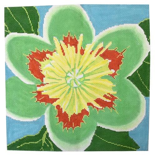 Tulip Poplar Blossom Painted Canvas Blue Ridge Stitchery  - 1