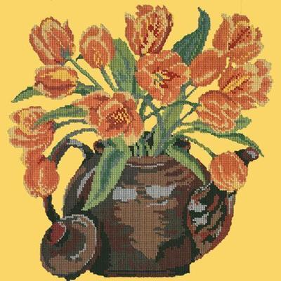 Tulip Teapot Needlepoint Kit Kits Elizabeth Bradley Design Sunflower Yellow 