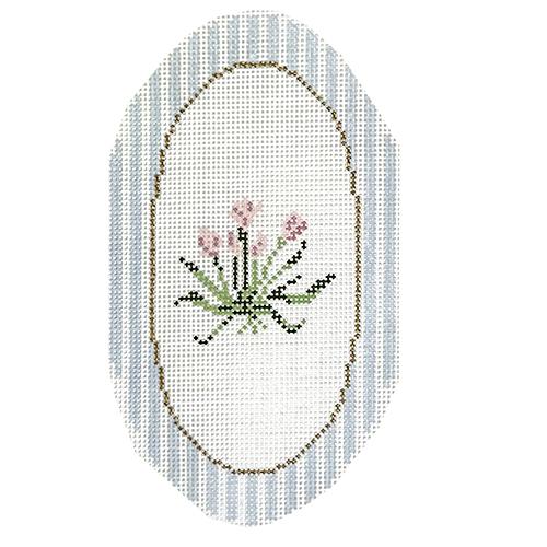 Tulips Oval Ornament Painted Canvas The Plum Stitchery 