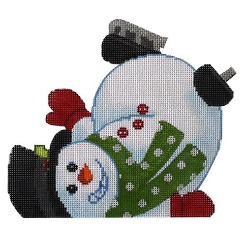 Tumbling Snowman #3 Painted Canvas Labors of Love Needlepoint  - 1