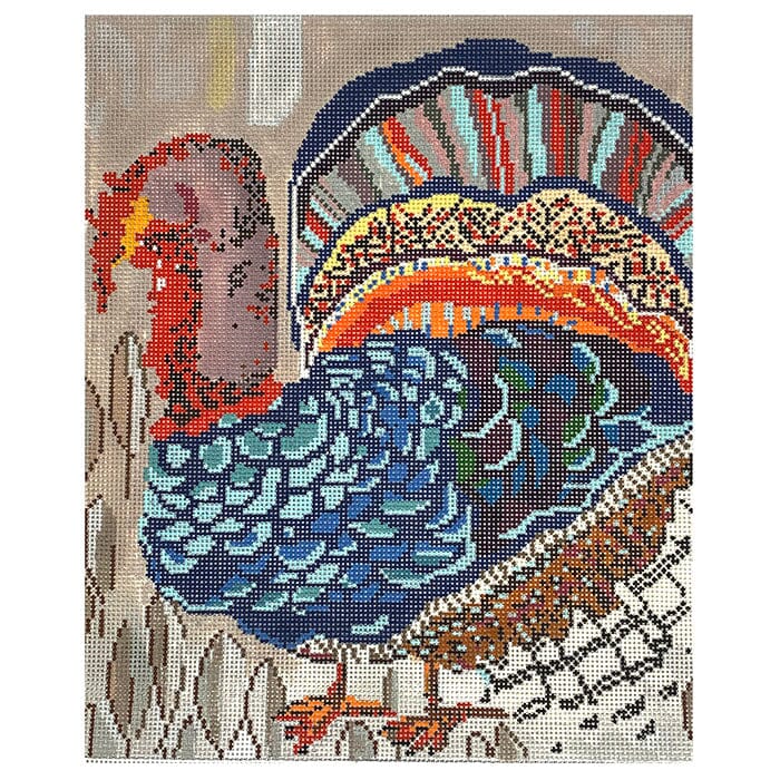 Turkey in Technicolor Painted Canvas Cooper Oaks Design  - 1