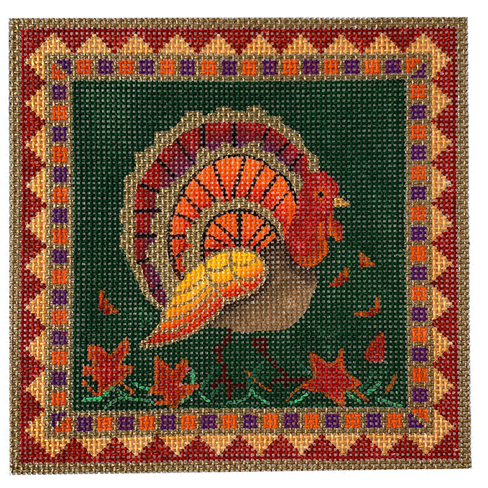 Turkey Square Painted Canvas Vallerie Needlepoint Gallery  - 1