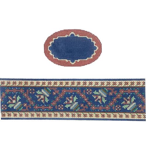 Turkish Tapestry Hinged Box with Hardware Painted Canvas Funda Scully 