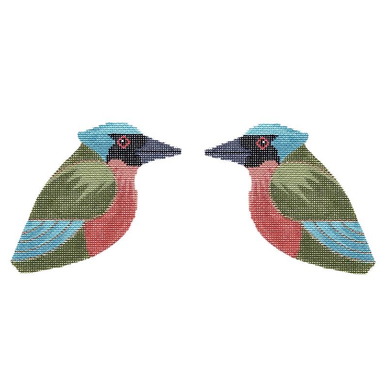 Turquoise-browed Motmot Painted Canvas Labors of Love Needlepoint 